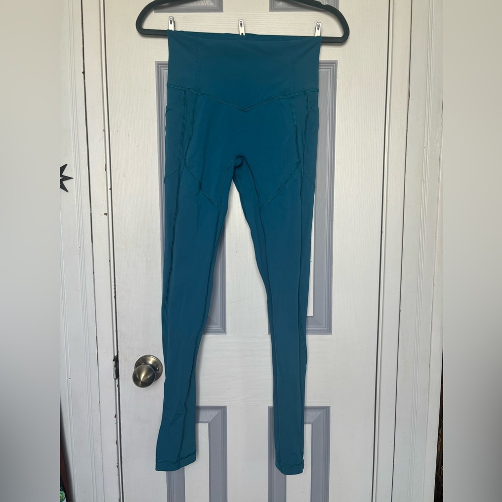 2/$40 Lululemon Teal High-Waisted Leggings, Full Length, Yoga Tights